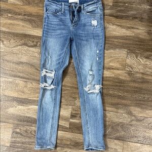 Trendy Ripped Blue Skinny Jeans